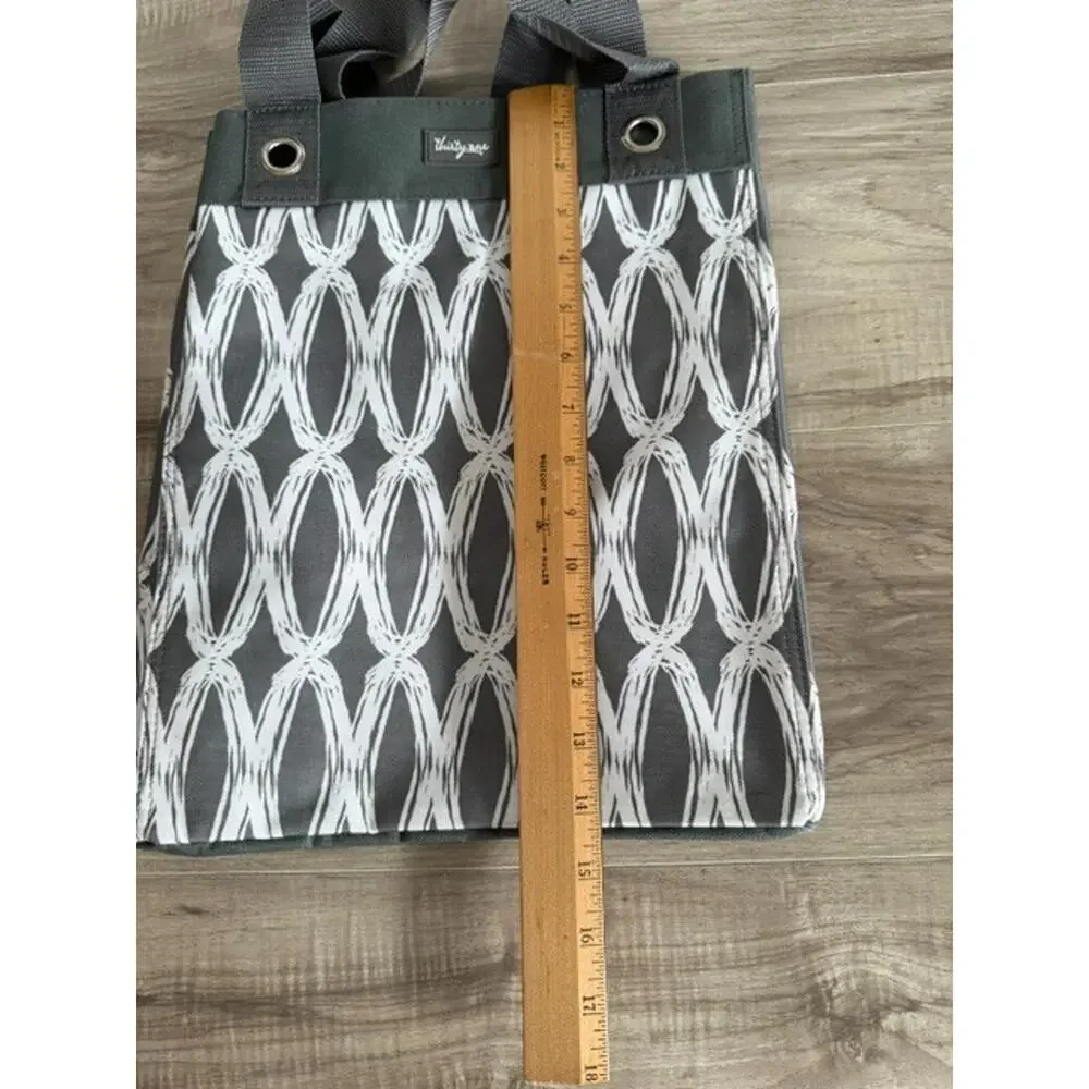 NEW Thirty-One Essential 2 Handle Charcoal Links Storage Tote